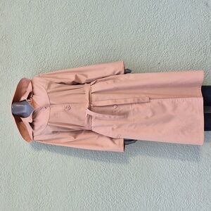 London Fog (USA) Ladies Vintage Maincoats Cream Color Trench  Coat W/Hoodie
